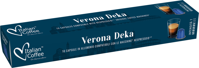 Verona Deka (kawa bezkofeinowa) kapsułki aluminiowe do Nespresso - 10 kapsułek