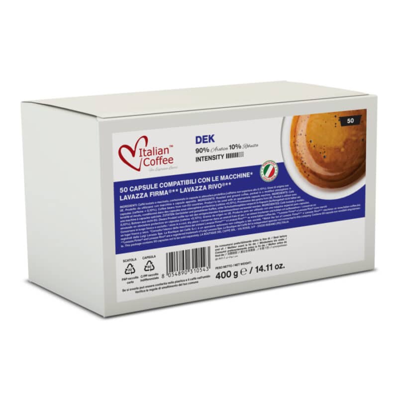 Italian Coffee Deca – 50 kapsúl kompatibilných so spoločnosťou Lavazza